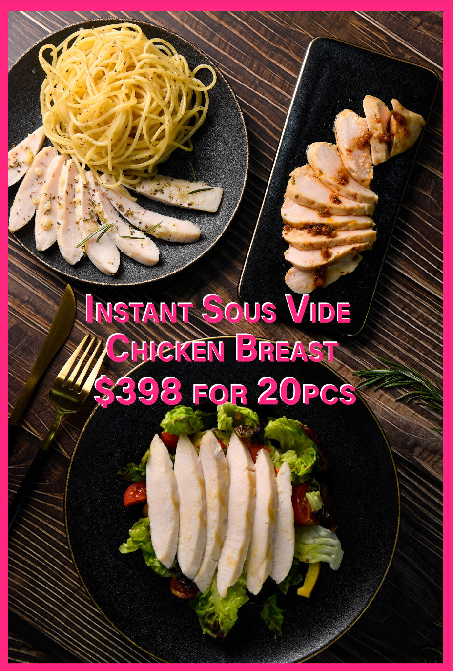 即食慢煮無激素雞胸100克 - $398 任選20件 ($19.9/件) Instant Sous Vide Chicken Breast 100g - $398 for 20 pcs ($19.9/pc)