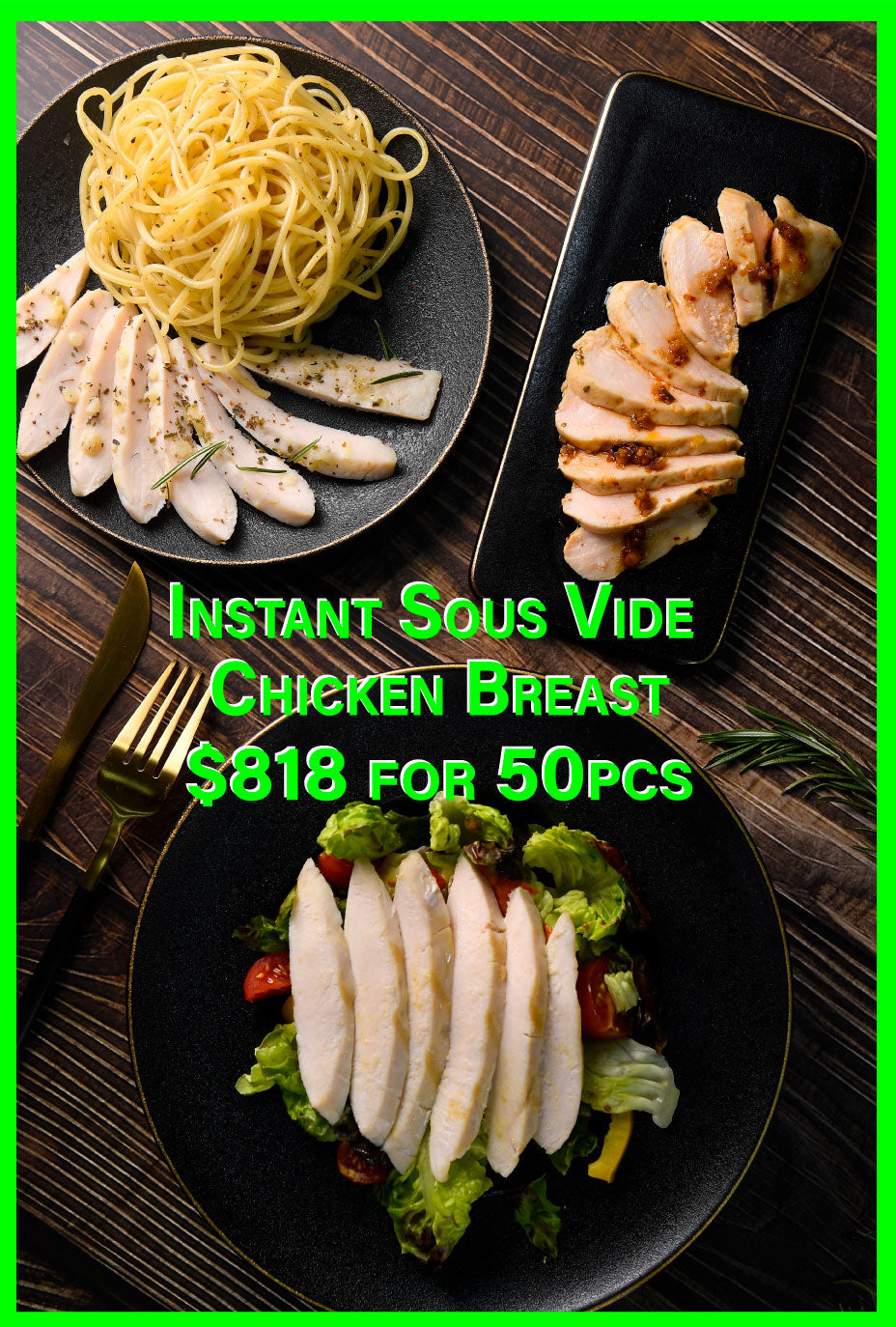 即食慢煮無激素雞胸100克 - $818 任選50件 ($16.36/件) Instant Sous Vide Chicken Breast 100g - $818 for 50 pcs ($16.36/pc)